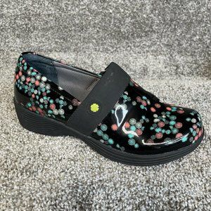 Dansko Womens Work Wonders Clogs Multicolor Polka Dot Shoes Size 37 US 6.5 - 7